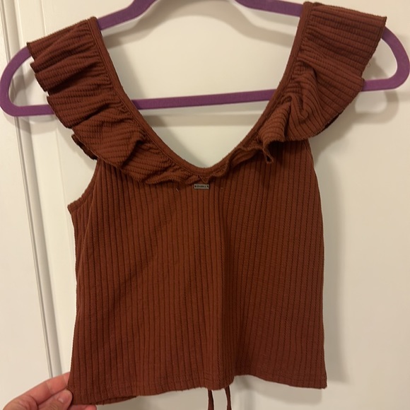O’Neill brown frill crop top 🌺size medium - Picture 4 of 5
